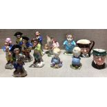 A COLLECTION OF 20TH CENTURY PORCELAIN COLLECTABLE FIGURES To include Sitzendorf money bank, two