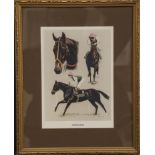 NIGEL BRUNYEE, CONTEMPORARY, COLOURED PRINTS Titled 'Dancing Brave' and 'Njinsky', framed and