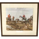 SIR ALFRED MUNNINGS, 1878 - 1959, A PAIR OF COLOURED HUNTING PRINTS framed and glazed. (19" x 30")