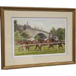 PAUL HART, CONTEMPORARY, WATERCOLOUR Titled 'Chester Dee Stakes', signed bottom right, framed and