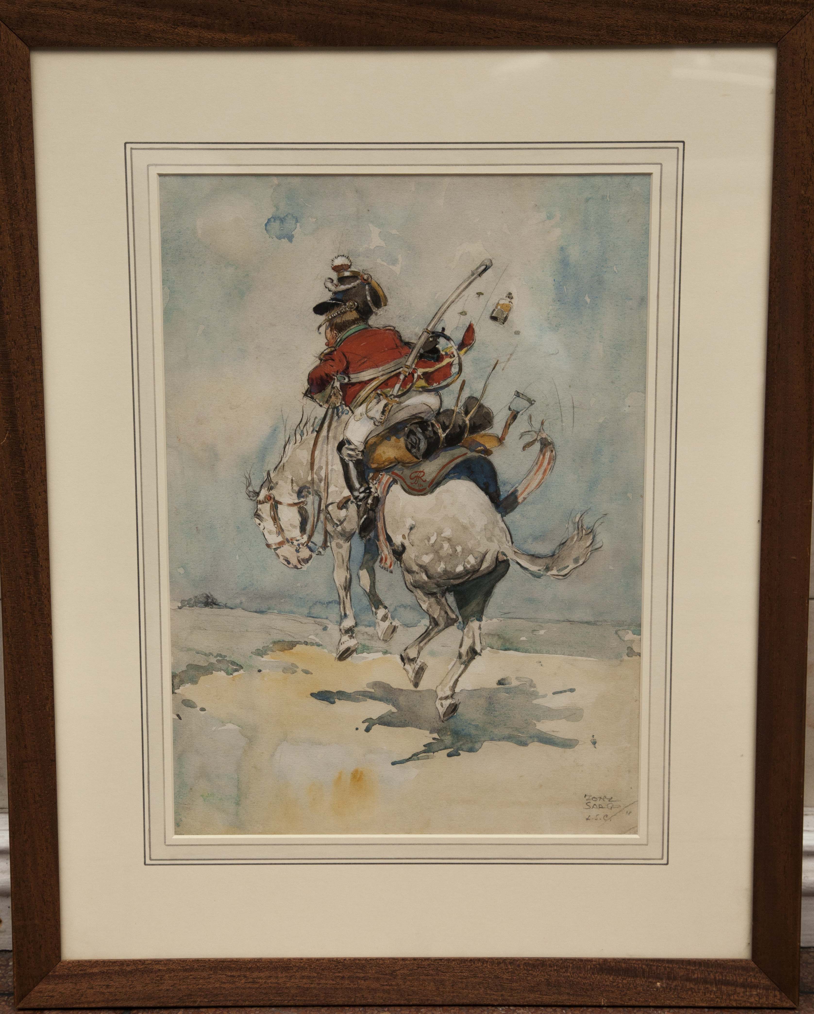 TONY SARG, U.S. COMMERCIAL ARTIST, 1882 - 1942, WATERCOLOUR Titled 'Military Mayhem', signed with