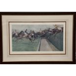 CECIL ALDIN, 1870 - 1935, A PAIR OF COLOURED PRINTS Titled 'The Grand National', glazed and