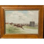 JOHN BEER, WATERCOLOUR ON PAPER Titled 'The Lincoln Handicap', signed, framed, glazed and dated