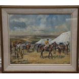 MICHAEL LYNE, B. 1912, OIL ON BOARD Titled 'The Point to Point Winner Alright', signed, framed and