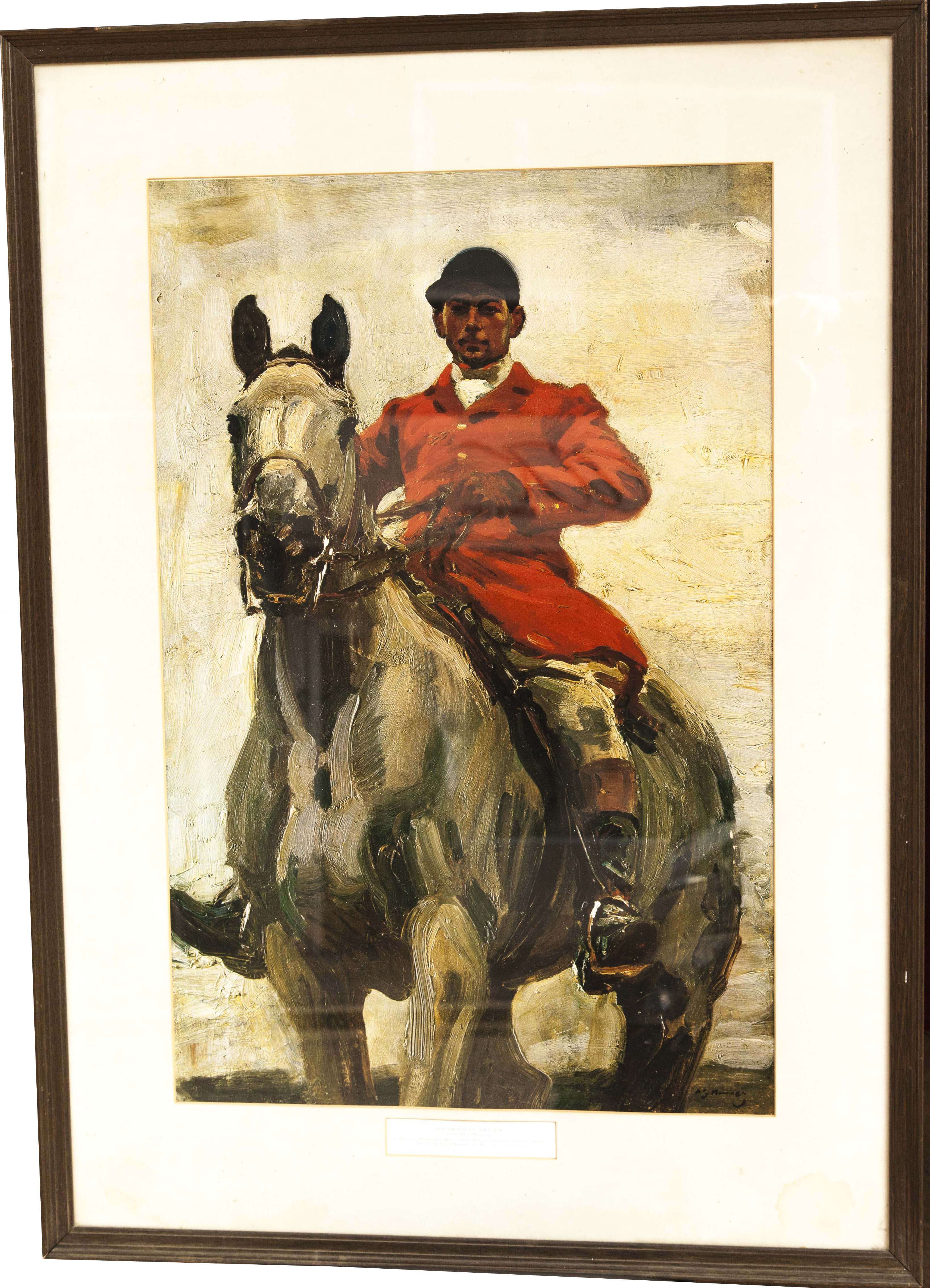 SIR ALFRED MUNNINGS, 1878 - 1959, A PAIR OF COLOURED HUNTING PRINTS framed and glazed. (19" x 30") - Image 2 of 2