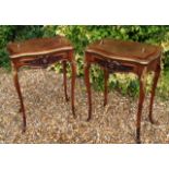 A PAIR OF 19TH CENTURY FRENCH ROSEWOOD SIDE TABLES/JARDINIÈRES Of serpentine form, the removable