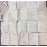 QUEEN ANNE OF ENGLAND, A LARGE VELLUM INDENTURE, DATED 1706 Between William Napper of Somerset and