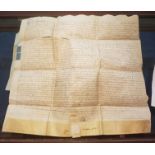 WILLIAM III OF ENGLAND, A 17TH CENTURY VELLUM INDENTURE Relating to John Broughen, Earl of Bleysden,