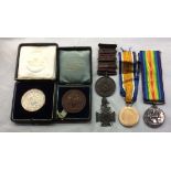 A COLLECTION OF EARLY 20TH CENTURY SILVER AND BRONZE MEDALS Including a pair of Royal Naval World