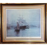 MONTAGUE DAWSON, AN EARLY 20TH CENTURY SIGNED PRINT Marine scene, titled 'The Pagoda Anchorage',
