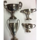 A COLLECTION OF FOUR VINTAGE HALLMARKED SILVER PRESENTATION SPORTING TROPHIES Including Guildford