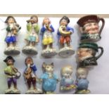 A COLLECTION OF 20TH CENTURY PORCELAIN COLLECTABLE FIGURES To include Sitzendorf monkey band, two