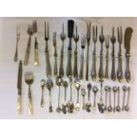 VON MÜNCHHAUSEN, A COLLECTION OF VICTORIAN AND LATER SILVER CUTLERY Comprising a quantity of two