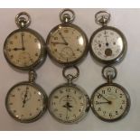 A COLLECTION OF LATE 19TH EARLY 20TH CENTURY STEEL POCKET WATCHES To include two military issue