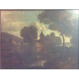 ATTRIBUTED TO PIETER BOUT, BELGIUM, 1658 - 1719, OIL ON CANVAS Riverside landscape, with