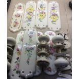 A COLLECTION OF 20TH CENTURY PORCELAIN DOOR FINGER PLATES To include a pair of Coalport porcelain