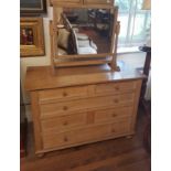 HEALS, A PAIR OF LIMED OAK CHEST Of two short above three long drawers, with knob handles and bun