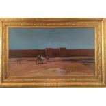 ROBERT GAVIN, 1827 - 1883, OIL ON CANVAS An Arab and camels before a fort, gilt framed. (99cm x