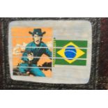 LUIS FONSECA, POP ART, PAINTING Brazilian Western scene. depicted within a television set, gun