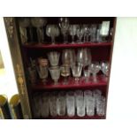 A COLLECTION OF TWELVE CUT GLASS TALL BEAKERS With diamond cut decoration, together with a