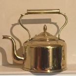 A LATE 19TH CENTURY POLISHED BRASS KETTLE. (32cm x 32cm)