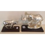 AFRISILVER, A 20TH CENTURY STERLING SILVER FILLED MODEL OF AN ELEPHANT