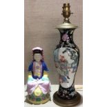 A 19TH CENTURY CHINESE PORCELAIN FAMILLE NOIR VASE Of baluster shape, with black ground