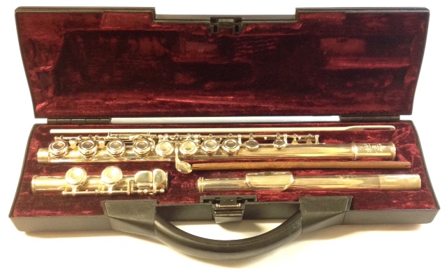 BUFFET, PARIS, A SILVER PLATED FLUTE In original velvet lined case. (l 66.6cm)