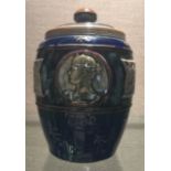 A ROYAL DOULTON COMMEMORATIVE STONEWARE TOBACCO JAR Edward and Alexandra. (17cm)