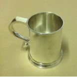 ASPREY & CO., A MID 20TH CENTURY HALLMARKED SILVER TANKARD The straight sided tankard hallmarked