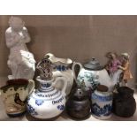A COLLECTION OF 19TH CENTURY AND LATER POTTERY AND PORCELAIN To include a Parian figure of a