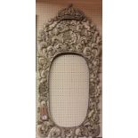 A 19TH CENTURY ITALIAN PICTURE/MIRROR FRAME Crested with a crown being held aloft by two putti