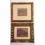 A PAIR OF EARLY 20TH CENTURY WATERCOLOURS Continental views of mountain scenes, with figures