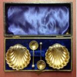 A GROUP OF FIVE ANTIQUE AND VINTAGE CASED SETS OF CUTLERY To include a pair of scallop shell form