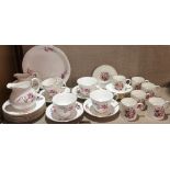 ROYAL WORCESTER, A LATE 20TH CENTURY PORCELAIN PART TEA SERVICE To include four cups and saucers,