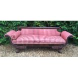 IN THE MANNER OF DUNCAN PHYFE, 1768 - 1854, AN AMERICAN FEDERAL MAHOGANY SETTEE The turned railed