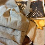 A QUANTITY OF JAPANESE KIMONOS To include light blue, grey with black stripe, dark brown with gilt