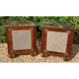 IN MANNER OF THOMAS HOPE, A PAIR OF ROSEWOOD SIDE CABINETS With green marble top, above a single