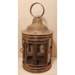 A LATE 19TH/EARLY 20TH CENTURY SHEET BRASS DUTCH PENDANT LANTERN. (40cm x 22cm)