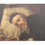 JOHN HAZLETT, 1871, OIL ON CANVAS Portrait of a sleeping gentleman, with pocket watch beside,