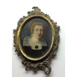 A 17TH CENTURY DUTCH PORTRAIT MINIATURE ON COPPER Lady in period dress, including a ruff collar