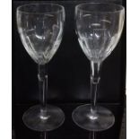 JASPER CONRAN, STUART CRYSTAL, A LARGE PAIR OF 20TH CENTURY WINE GOBLETS With stepped geometric