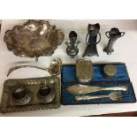 W.M.F., AN ART NOUVEAU DESIGN PERIOD SILVER PLATE AND PEWTER ITEMS To include a large cake stand,