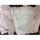 A MISCELLANEOUS COLLECTION OF VINTAGE CLOTHING To include a Victorian broderie anglaise petticoat,