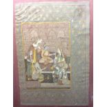 PERSIAN EMPIRE, AN ANTIQUE WATERCOLOUR BOOK ILLUSTRATION Persian Prince wearing a ruby encrusted