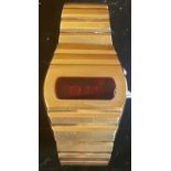 A LATE 20TH CENTURY VINTAGE GOLD PLATED STAINLESS STEEL L.E.D. GENTLEMEN'S WRISTWATCH Of rectangular