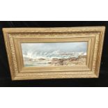 A LATE 19TH CENTURY OIL ON BOARD Titled 'Study of Sea, 10miles North of Goring', monogrammed 'A.