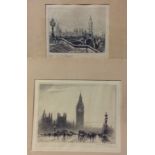 WESTMINSTER ABBEY, AN EARLY 20TH CENTURY BLACK AND WHITE ETCHING Of the West Towers and the