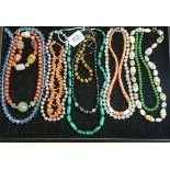 A LARGE COLLECTION OF MOSTLY NECKLACES To include many semiprecious bead examples, such as