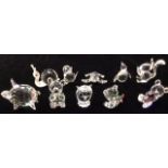 SWAROVSKI CRYSTAL, A LATE 20TH CENTURY COLLECTION OF TEN ANIMAL FIGURES To include a pig, owl,